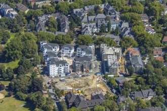 Aerial view, new development area, penthouse flats Herderallee, Wielandstraße, Gleisdreieck,