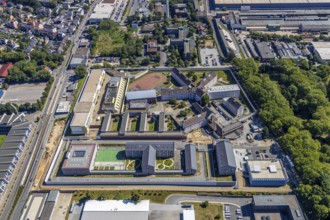 Aerial view, JVA correctional facility Bochum, prison, above area at Castroper Straße for the