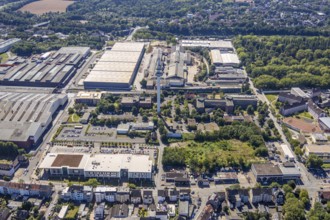 Aerial view, area at Castroper Straße for the planned Green Mosque Ruhr, next to car dealership