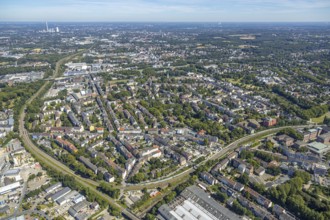 Aerial view, Bochum-Mitte Dorstener Straße, Kruppwerke, Bochum, Ruhr area, North Rhine-Westphalia,