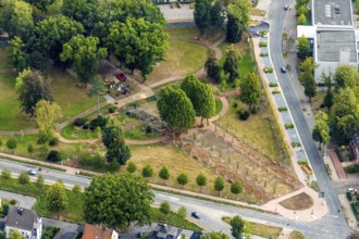 Aerial view, construction site park memorial, Westenfeld, Bochum, Ruhr area, North