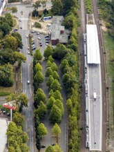 Aerial view, Wattenscheid railway station, motorway exit Bochum-Wattenscheid, Westenfeld, Bochum,
