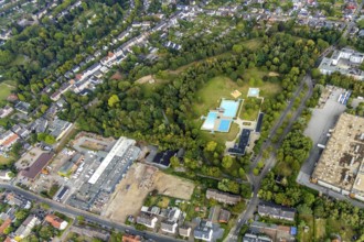 Aerial view, WasserWelten Bochum, Wellenfreibad Südfeldmark, Monte Schlacko Park,