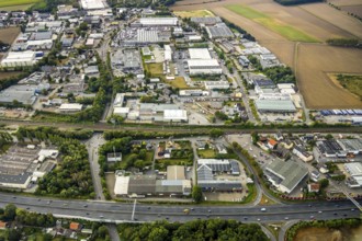 Aerial view, industrial area west, Berliner Straße, Sevinghausen, Bochum, Ruhr area, North