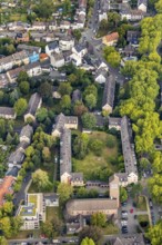 Aerial view, columbarium St. Pius, residential complex Parkstraße, Stresemannstraße, Wattenscheid,