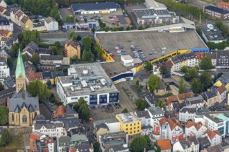 Aerial view, Gertrudiscenter, Kaufland, Alter Markt, Propsteikirche St. Gertrud von Brabant,