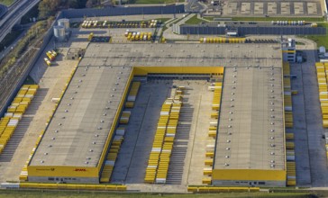 Construction site, new construction DHL Logistik, former Opel site, Laer, Bochum, North