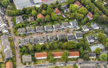 Aerial view, residential area Langes Hof, Leithe, Bochum, Ruhr area, North Rhine-Westphalia,