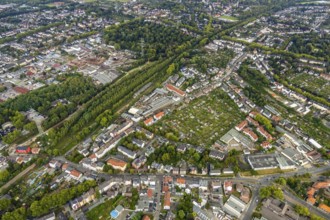 Aerial view, allotment garden association Lehmkuhle Wattenscheid e.V., Laubenstraße, former road of