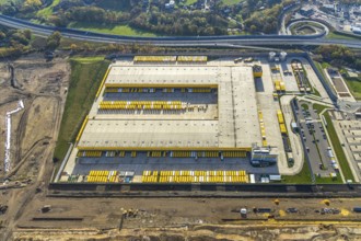 Construction site, new construction DHL Logistik, former Opel site, Laer, Bochum, North