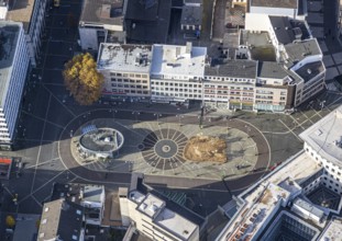 Commercial buildings at Dr.-Ruer-Platz, Christmas decoration, Gleisdreieck, Bochum, Ruhr area,