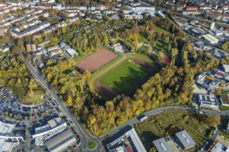Park Hamme, sports field, playground and football ground Hammer Park, Hamme, Bochum, Ruhr area,