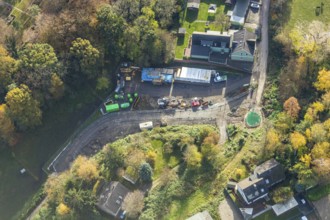 Construction site road construction Im Brennholt, Bergen, Bochum, Ruhr area, North
