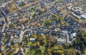 View of residential area Gerthe, Anne-Frank-Realschule, Gerthe, Bochum, Ruhr area, North