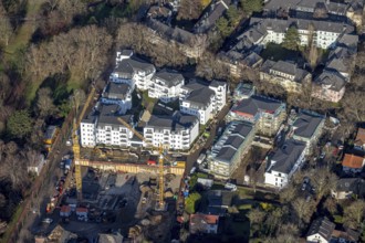 Aerial view, new construction of residential buildings, apartment buildings, Wielandstraße,