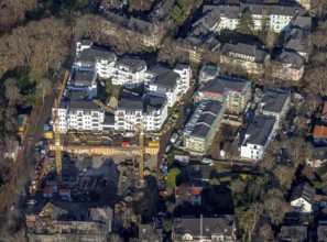 Aerial view, new construction of residential buildings, apartment buildings, Wielandstraße,