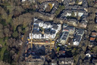 Aerial view, new construction of residential buildings, apartment buildings, Wielandstraße,