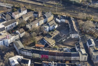Aerial view of the wasteland in the Bermuda triangle, Kreuzstraße, Brüderstraße, Neustraße,