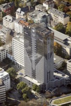 Frankfurt, skyline, skyscrapers, Deutsche Bank, DEU Germany Germany, Europe, aerial view,