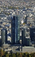 Frankfurt, skyline, skyscrapers, Deutsche Bank, DEU Germany Germany, Europe, aerial view,
