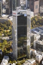 Frankfurt, skyline, skyscrapers, Deutsche Bank, DEU Germany Germany, Europe, aerial view,