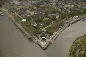 Aerial view, Deutsches Eck, Bundesgartenschau 2011 - Koblenz transforms - 15 April to 16 October