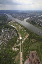 Aerial view, Ehrenbreitstein Fortress, Federal Garden Show 2011 - Koblenz Transforms - 15 April to