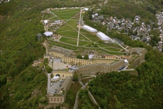 Aerial view, Ehrenbreitstein Fortress, Federal Garden Show 2011 - Koblenz Transforms - 15 April to