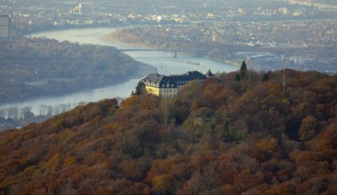 Bundesgästehaus Hotel Petersberg against the backdrop of Bonn, Königswinter, Siebengebierge between
