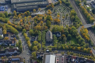 St. Johann Dillingen, Dillingen/Saar, Saarland, Germany, Europe, aerial photo, birds-eyes view,