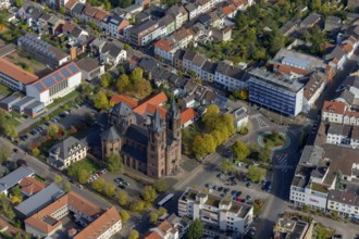 St. Sacrament Saardom, Dillingen/Saar, Saarland, Germany, Europe, aerial photo, birds-eyes view,