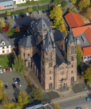 St. Sacrament Saardom, Dillingen/Saar, Saarland, Germany, Europe, aerial photo, birds-eyes view,