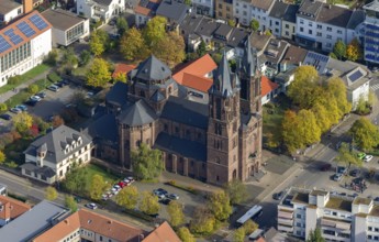 St. Sacrament Saardom, Dillingen/Saar, Saarland, Germany, Europe, aerial photo, birds-eyes view,