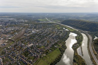 Saar, Dillingen/Saar, Saarland, Germany, Europe, aerial view, birds-eyes view, aerial photography,