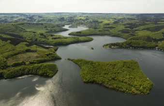 Rurstausee, Rurtalsperre Schwammenauel second largest reservoir in Germany, Heimbach, Eifel, North