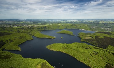 Rurstausee, Rurtalsperre Schwammenauel second largest reservoir in Germany, Heimbach, Eifel, North