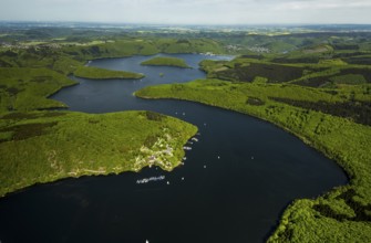 Rurstausee, Rurtalsperre Schwammenauel second largest reservoir in Germany, Simmerath, Eifel, North