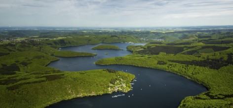 Rurstausee, Rurtalsperre Schwammenauel second largest reservoir in Germany, Simmerath, Eifel, North