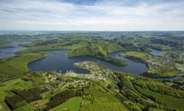 Rurstausee, Rurtalsperre Schwammenauel second largest reservoir in Germany, Simmerath, Eifel, North