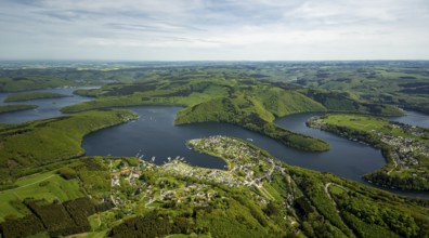 Rurstausee, Rurtalsperre Schwammenauel second largest reservoir in Germany, Simmerath, Eifel, North