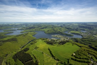 Rurstausee, Rurtalsperre Schwammenauel second largest reservoir in Germany, Simmerath, Eifel, North