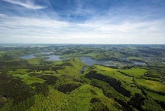 Rurstausee, Rurtalsperre Schwammenauel second largest reservoir in Germany, Simmerath, Eifel, North