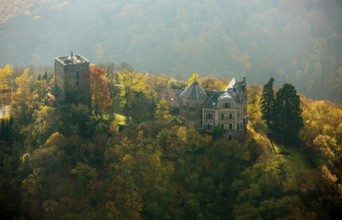 Rheineck Castle in the Rhine Valley, Rhine, autumn foliage, Bad Breisig, Ahrweiler district,