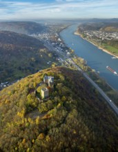 Rheineck Castle in the Rhine Valley, Rhine, autumn foliage, Bad Breisig, Ahrweiler district,