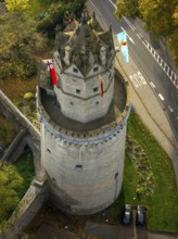 The Round Tower, landmark of Andernach, corner defence tower in the town wall, defence tower,