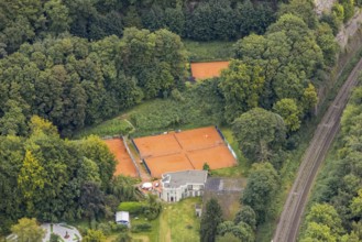 Aerial view, tennis facility of the TC Hohenstein Witten e.V. in Witten, Ruhr area, North