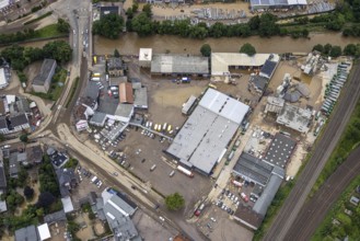 Aerial photo, flood, floods, Boele, Hagen, Ruhr area, North Rhine-Westphalia, Germany, DE, Europe,