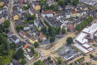 Aerial photo, flood, floods, Eilpe, Hagen, Ruhr area, North Rhine-Westphalia, Germany, DE, Europe,