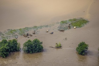 Aerial photo, Ruhr floods, flooding, weather, Ruhr area, North Rhine-Westphalia, Germany, Herdecke,