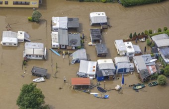 Aerial photo, Ruhr floods, flooding, Annen, Witten, Ruhr area, North Rhine-Westphalia, Germany, DE,
